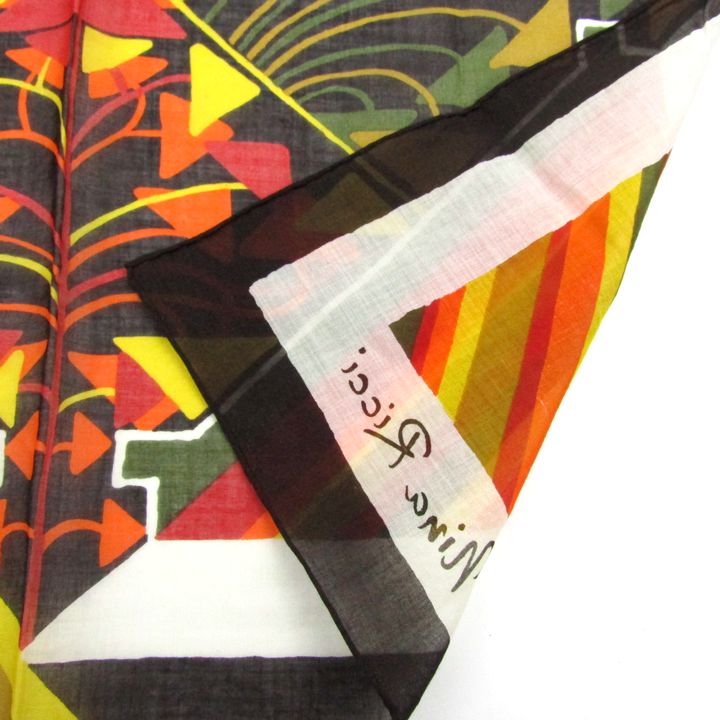 NINA RICCI スカーフ　未使用 ニナリッチ スカーフ 幾何学模様 ブランド レディース ブラウン