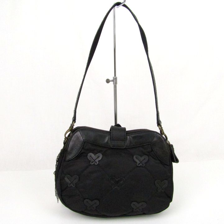美品✨ANNA SUI 刺繍キルティングショルダーバッグ 2wayブラック アナスイ ショルダーバッグ2way ハンドバッグ 斜め掛け 鞄