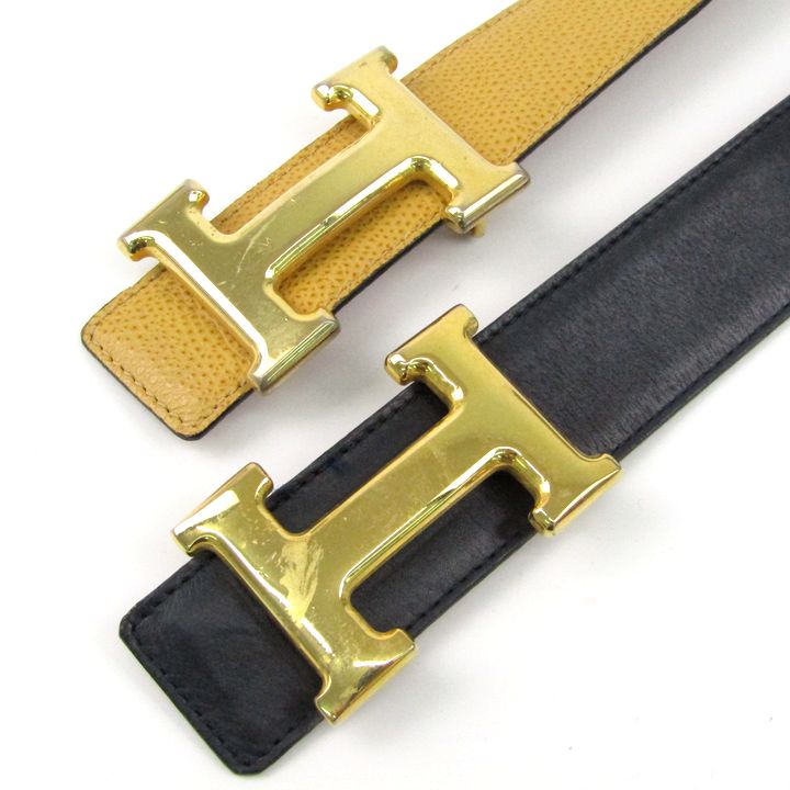 【美品】エポニーヌ／レザー ベルト ミラノ／ブラック エポニーヌ ミラノ ベルト 2点セット レザー Hロゴ バックル