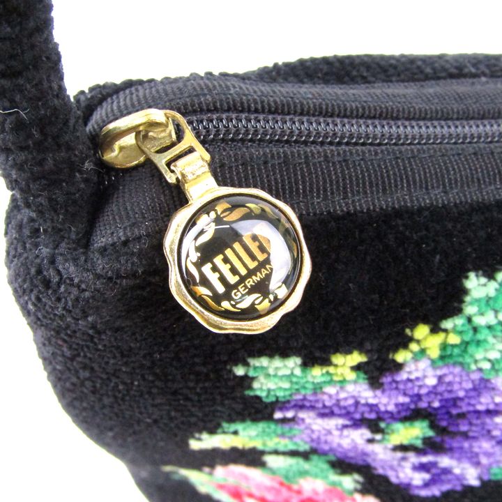 新品未使用FEILER ネイビー 花柄 ハンドバッグ フェイラー FEILER アンドハイジ 旗艦店限定 ハンドバッグ