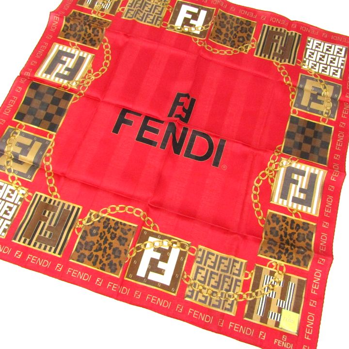 FENDI 新品ハンカチスカーフ フェンディ FENDI バンダナ ハンカチ スカーフ 首飾り ズッカ