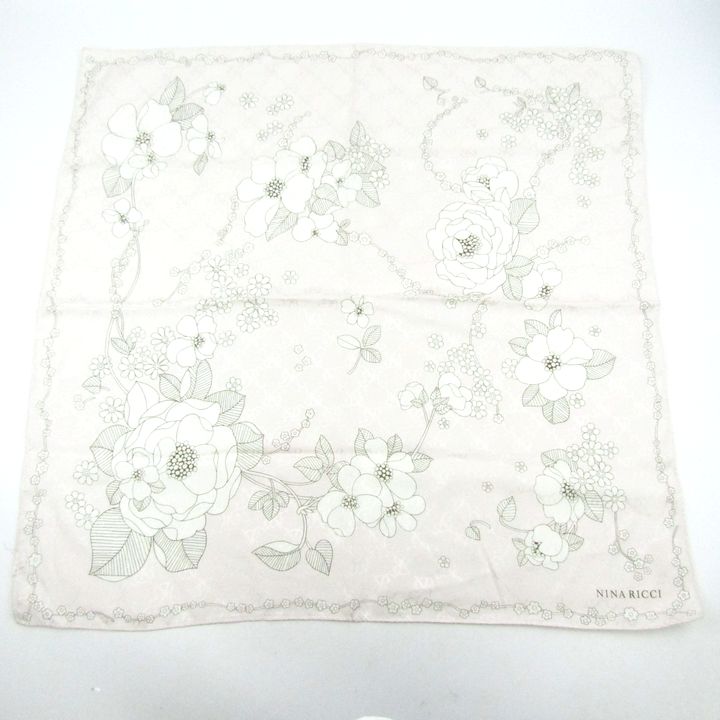 NINA RICCI スカーフ　未使用 新品未使用】NINA RICCI ニナリッチ 綿シルク ハンカチ/スカーフ