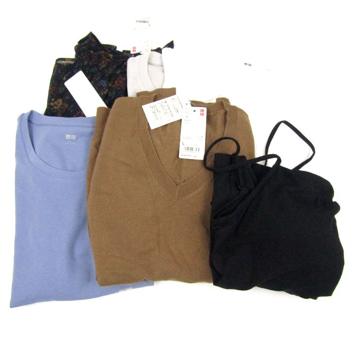 ユニクロ Tシャツ ブラウス ブラキャミソール ニット 6点セット 未使用 トップス まとめて レディース Lサイズ UNIQLO ユニクロ Tシャツ ブラウス ブラキャミソール ニット 6点セット