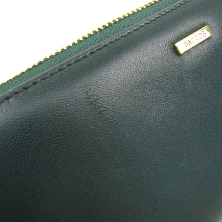 バルコス 長財布 ラウンドジップ レザー 無地 ロゴ ウォレット