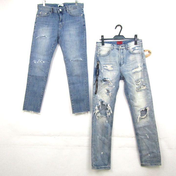 424/DIGREEN/GRACIAS デニムパンツ 3点セット 未使用有 Mサイズ ダメージ加工 ボトムス まとめて メンズ pants 424/DIGREEN/GRACIAS デニムパンツ 3点セット 未使用有 Mサイズ