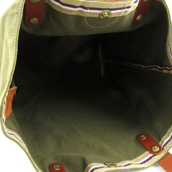 ★イルビゾンテ★トートバッグ　カーキ イルビゾンテ トートバッグ キャンバス レザー イタリア製