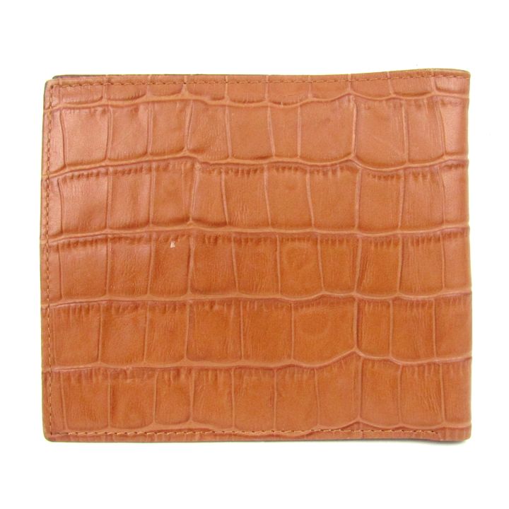 アイグナー 二つ折り財布 イタリア製 クロコ型押し レザー