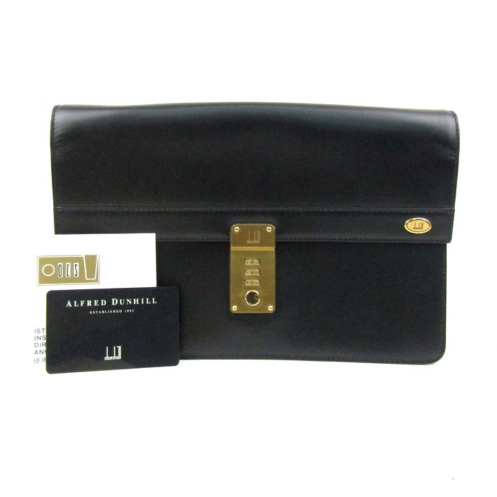 Alfred Dunhill ロック付きクラッチバッグ ブラック