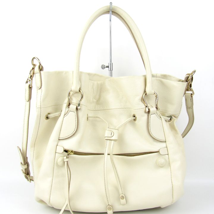 サザビー ショルダーバッグ トートバッグ 2way レザー ブランド 鞄 レディース アイボリー SAZABY 【中古】｜SAZABY｜店舗買取｜バッグ ＞ショルダーバッグ｜USEDのアパレル通販サイト - SMASELL（スマセル） SAZABY ザザミー レザーハンドバッグ　ショルダーバッグ 90s y2k