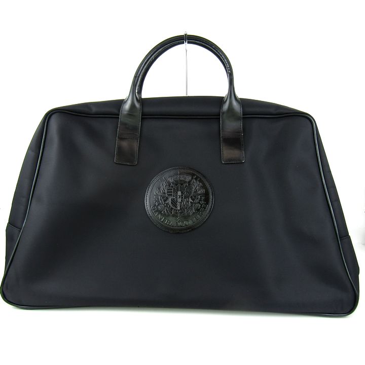 【新品未使用】❣️GIANFRANCO FERRE‼️黒ナイロン製ボストンバッグ❣️ ジャンフランコフェレ ボストンバッグ ナイロン/レザー ブランド