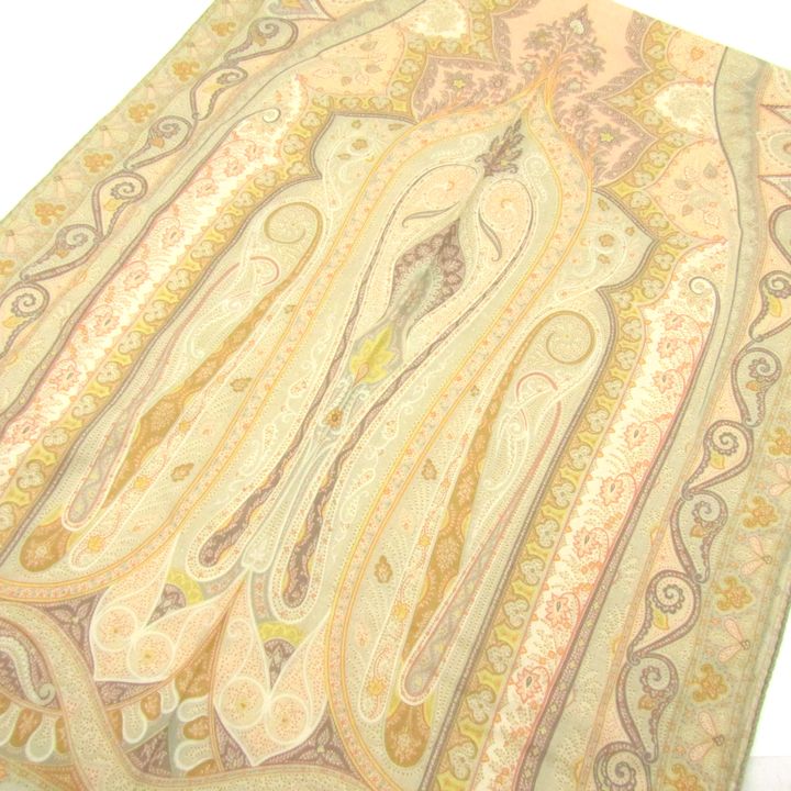 ETRO エトロ 大判 ストール ペイズリー 正方形 ウール シルク ETRO