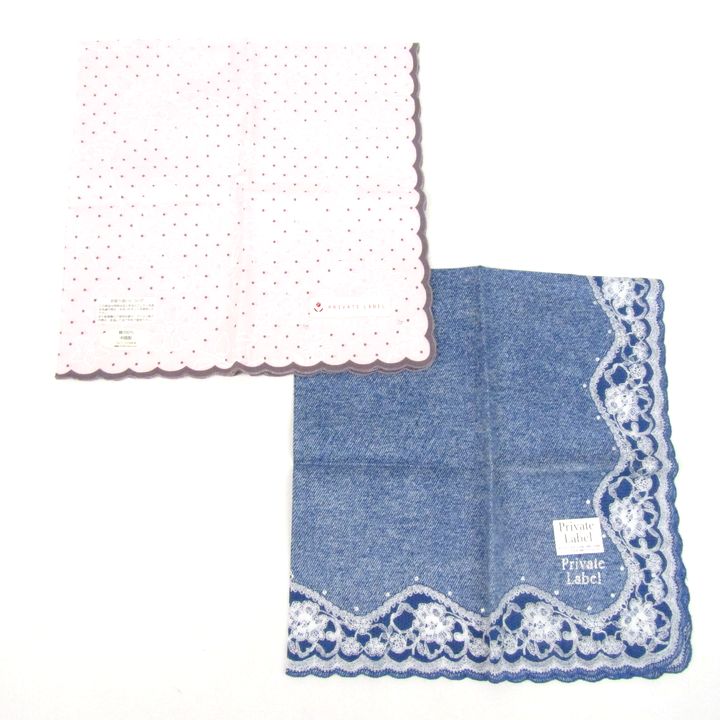 プライベートレーベル ハンカチ 10点セット 未使用 リボン 花柄