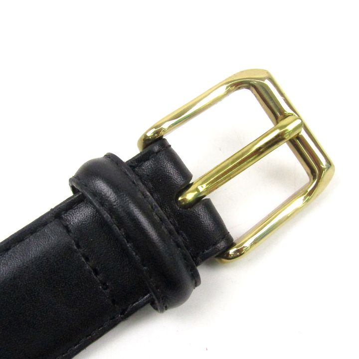 コーチ ベルト - 黒×ゴールド レザー