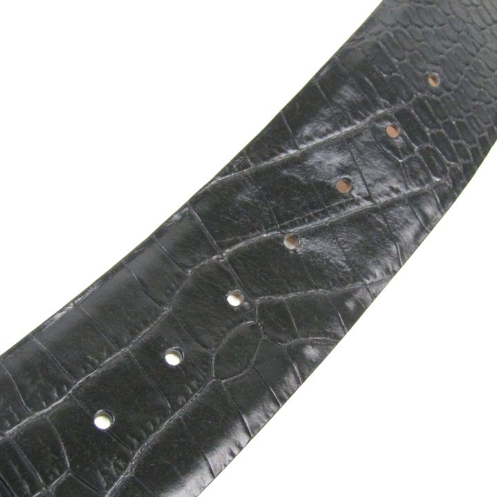 極美品 Max Mara マックスマーラ レザーベルト クロコ型押し イタリア製 マックスマーラ ベルト クロコ型押し レザー イタリア製