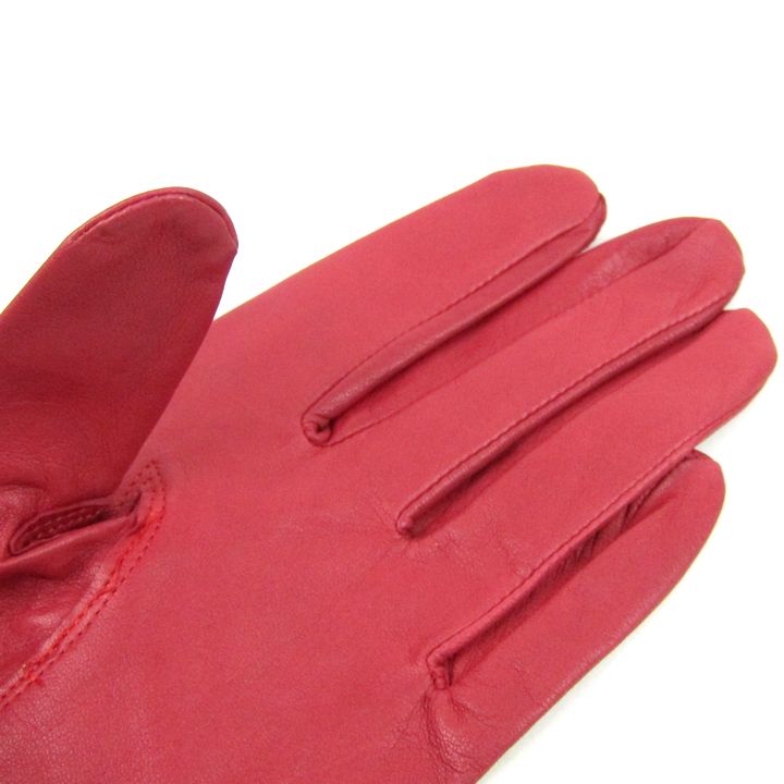 マレリ― 手袋 レザー グローブ ブランド 赤 レディース 20cm