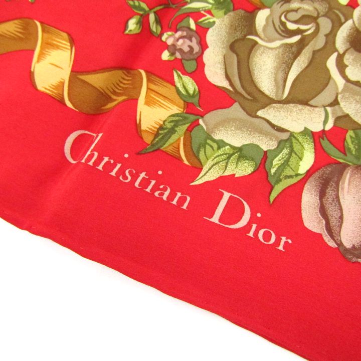 クリスチャンディオール スカーフ 花柄 シルク ブランド レディース