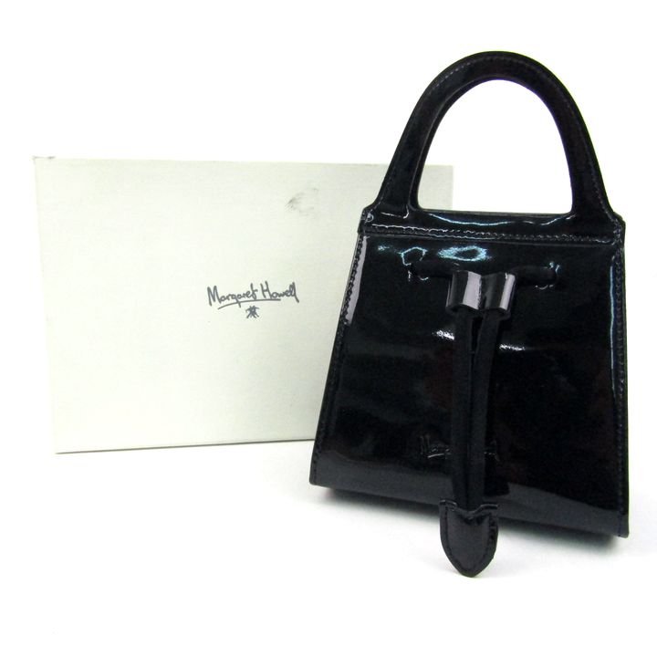 マーガレットハウエル ハンドバッグ エナメル/スエード レザー 鞄