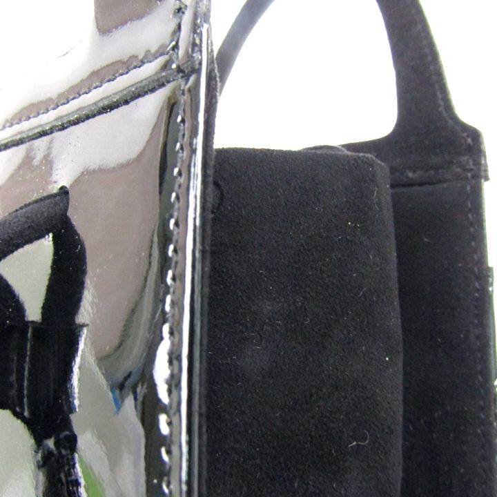 マーガレットハウエル ハンドバッグ エナメル/スエード レザー