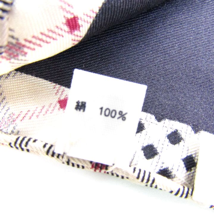 未使用 Burberry ネイビー チェック柄 シルク スカーフ ノバチェック 未使用 Burberry ネイビー チェック柄 シルク スカーフ ノバ