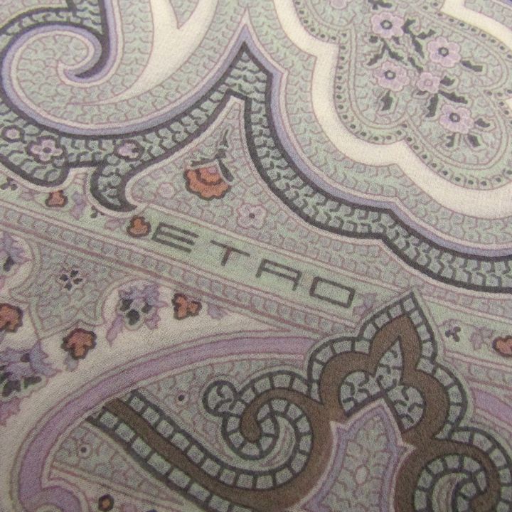 美品✨ETRO エトロ シルク イタリア製 ペイズリー柄 大判ストール スカーフ ETRO エトロ 大判 シルクストール スカーフ ペイズリー ロゴ