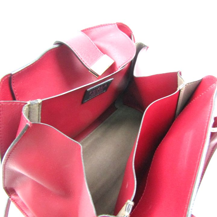 【美品】FURLA ミラノ ハンドバッグ ショルダー 2way レッド 赤 フルラ ショルダーバッグ ミラノ 2way ハンドバッグ レザー