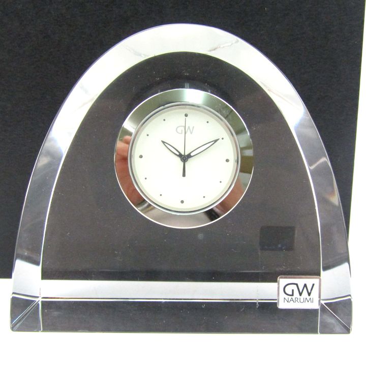 ナルミ グラスワークス 置時計 未使用 アーチクロック インテリア雑貨