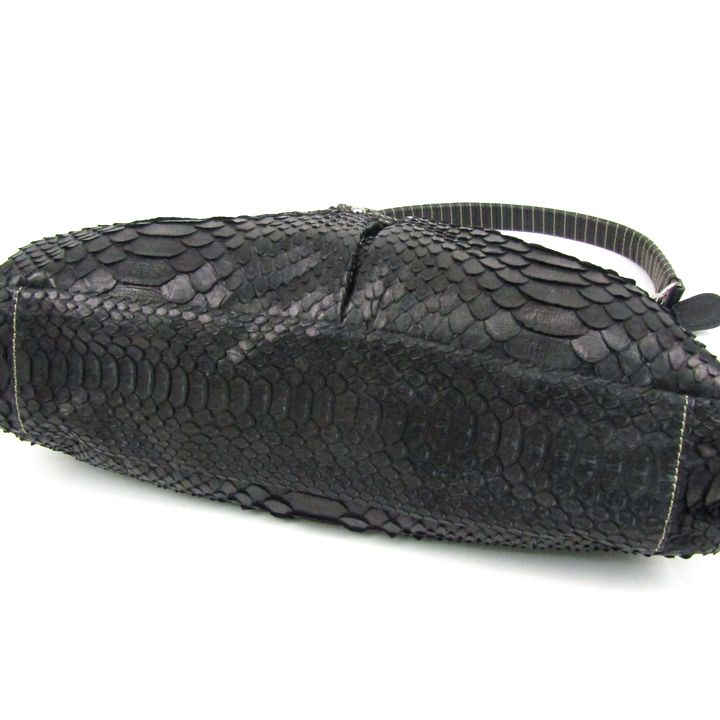 パイソン レザー 本革 ショルダーバッグ 未使用 2way 鞄 黒 レディース