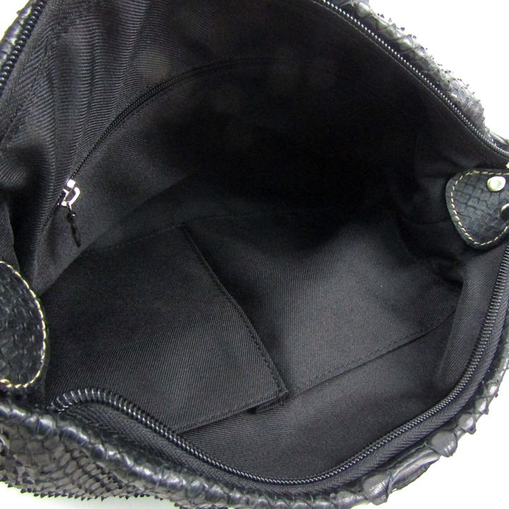 パイソン レザー 本革 ショルダーバッグ 未使用 2way 鞄 黒 レディース