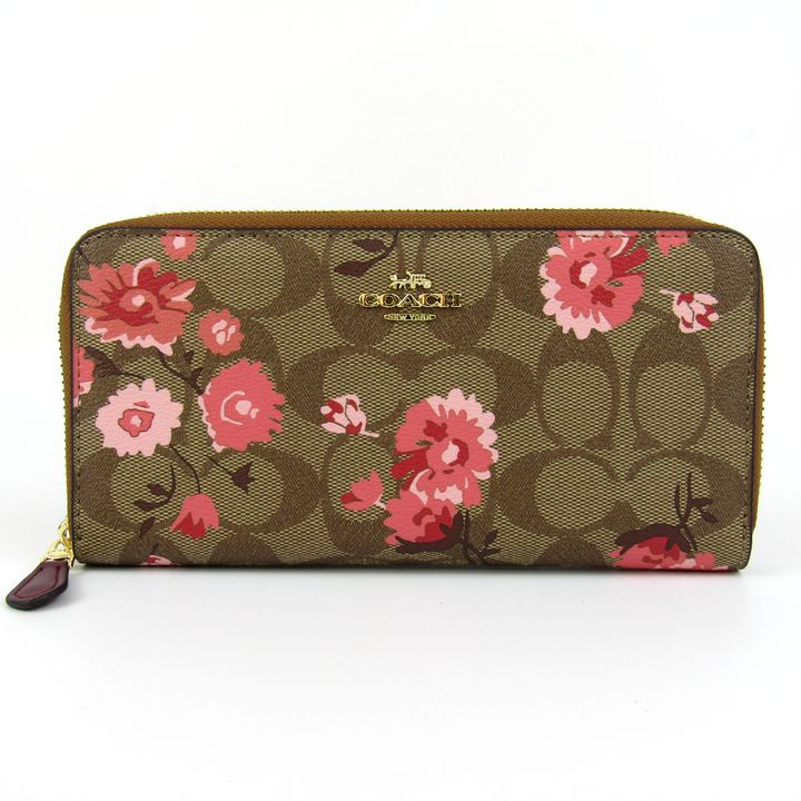 花 柄 Coach 長財布 レディース COACH コーチ 長財布 シグネチャー