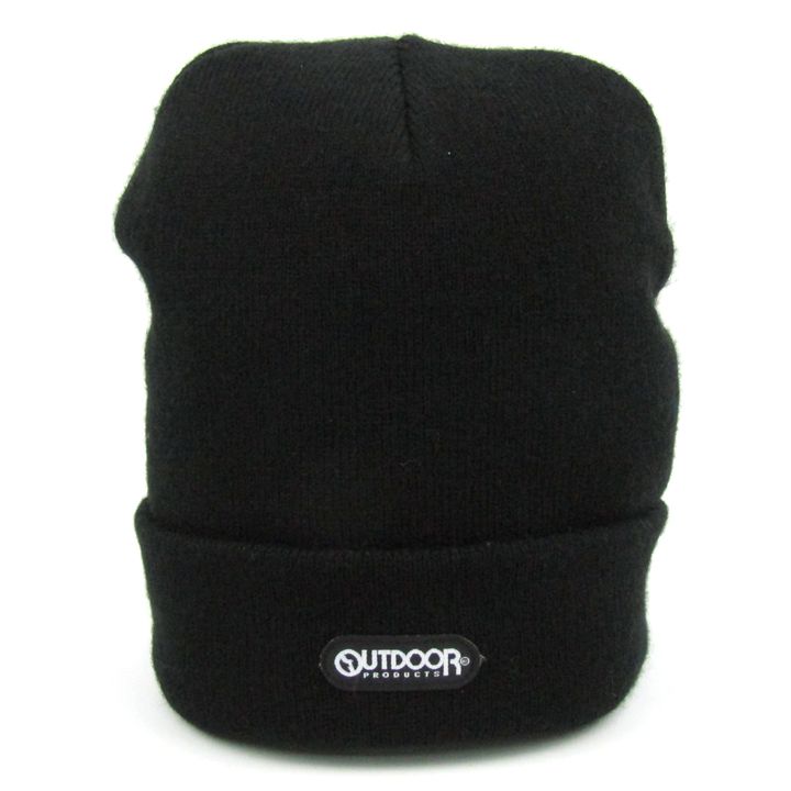 非売品ノベルティ商品　 ブラックニット帽ロゴ入り アウトドア ニットキャップ 帽子 ロゴ ブランド レディース メンズ 57