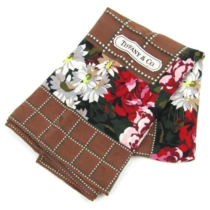 ティファニー スカーフ ストール 花柄 ブランド レディース ブラウン