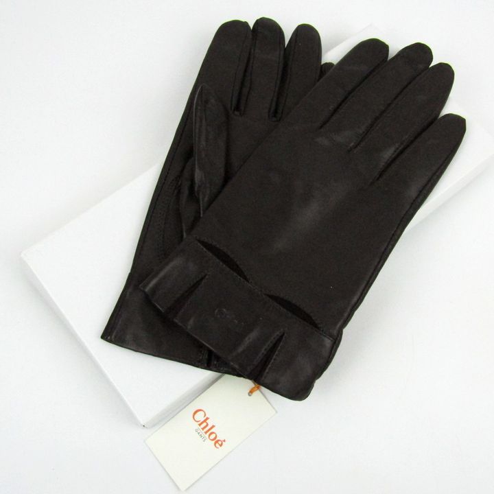 クロエ 手袋 未使用 本革 レザー グローブ 21cm ブランド レディース