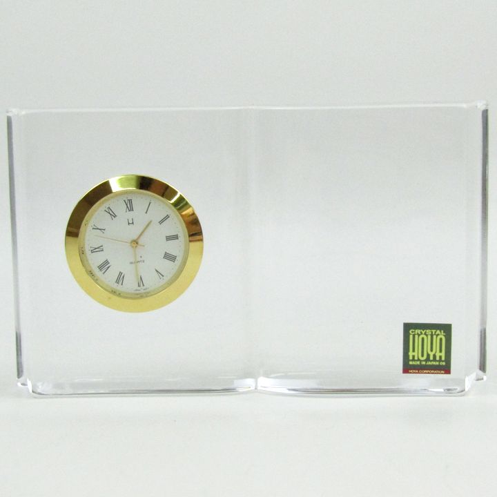 ホヤクリスタル 置時計 アナログ時計 クリア インテリア 雑貨 ブランド