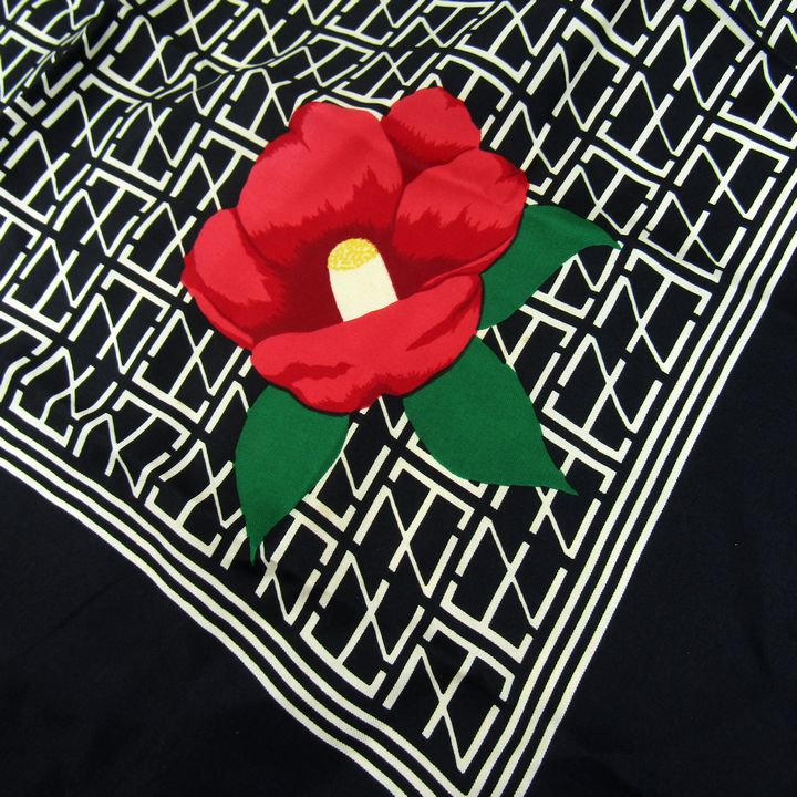 タケオニシダ スカーフ ツバキ 花柄 ロゴ シルク ブランド レディース