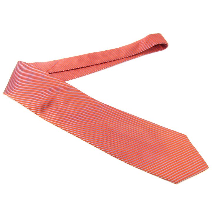 スキャバル ネクタイ ストライプ柄 高級 シルク メンズ オレンジ