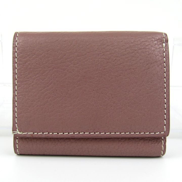 マザーハウス 三つ折り財布 レザー コンパクト ウォレット ブランド レディース ピンクベージュ MOTHERHOUSE マザーハウス 三つ折り財布 レザー コンパクト ウォレット ブランド