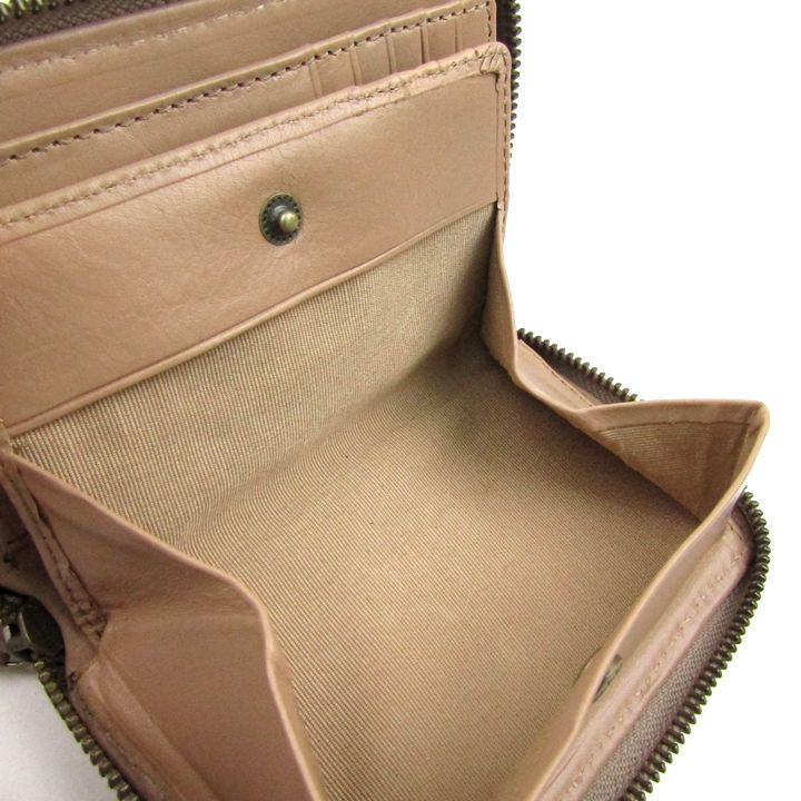 ピュアモエナ 二つ折り財布 レザー 小銭入れ有り メッシュ ウォレット ブランド レディース ベージュ Pua Moena ピュアモエナ 二つ折り財布 レザー 小銭入れ有り メッシュ ウォレット