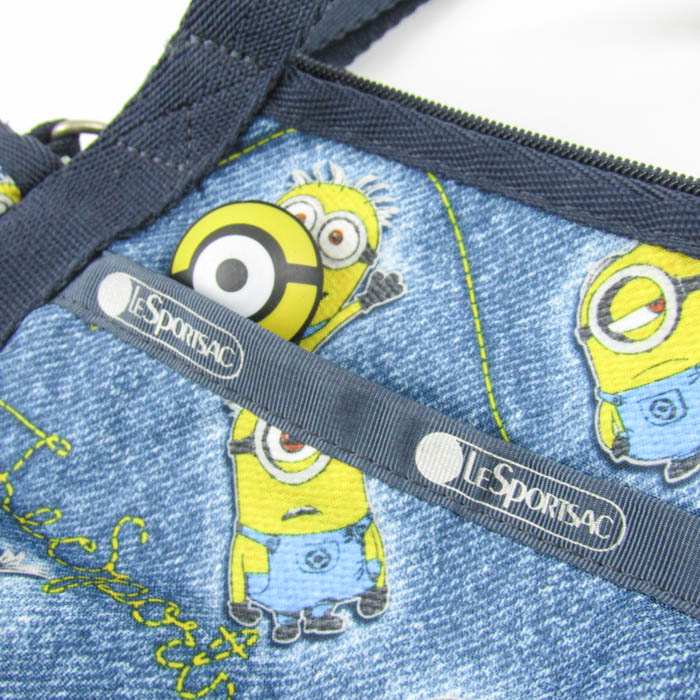 未使用品】LeSportsac 2WAYボストンバッグ デニム調 ポーチ付 紺 