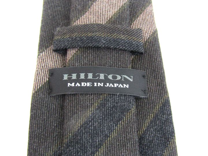 新品　青山　HILTON 高級ライン　ブラウン系ネクタイ　化粧箱入り　2本セット プレミアムレギュラータイ【10PLY HIGH QUALITY FABRIC