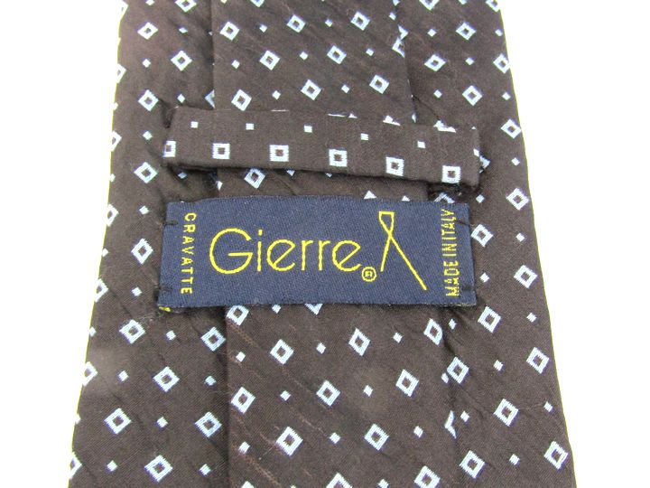 GIERRE MILANO／ジエレ／シルクドットタイ／ブラック／ホワイト シルク