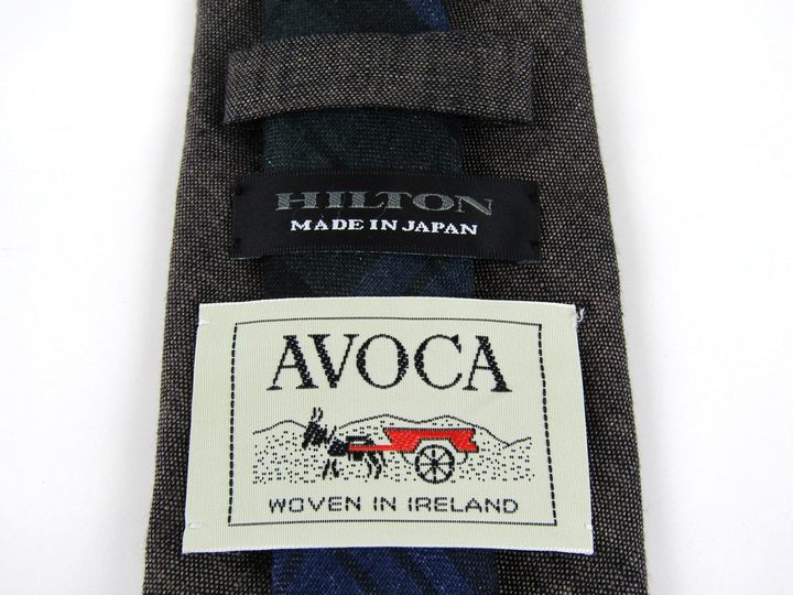 ヒルトン ブランドネクタイ 無地 シルク 日本製 AVOCA アイルランド製