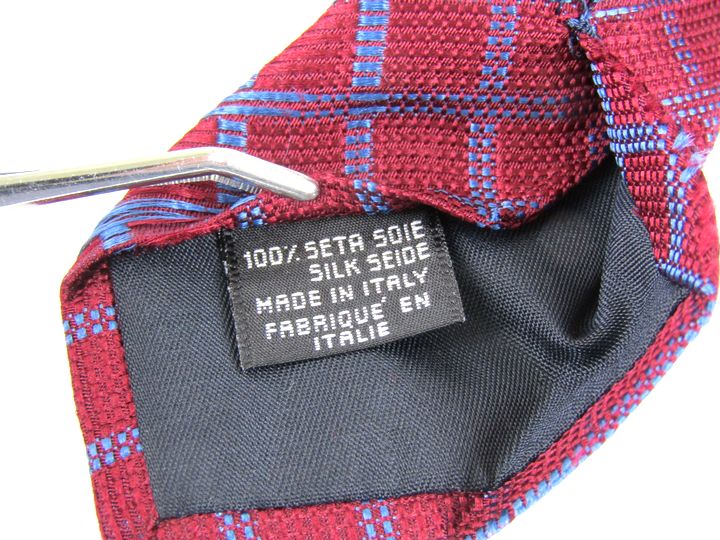 カナーリ ブランドネクタイ チェック柄 シルク イタリア生地 メンズ レッド CANALI 【中古】