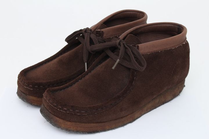 クラークス ワラビーブーツ スウェードレザー 500691 ブランド シューズ 靴 レディース US6 1/2サイズ ブラウン Clarks 【中古】