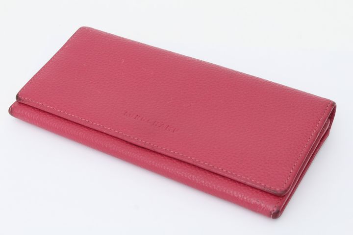 ロンシャン 長財布 フラップ ロングウォレット レザー 小銭入れあり シンプル ブランド レディース ピンク Longchamp