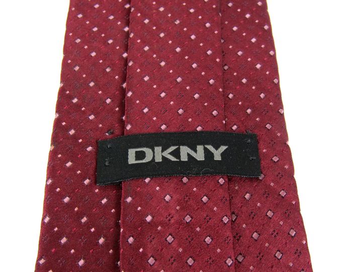 DKNY ダナキャラン ネクタイ レッド ワインレッド 花 - ネクタイ