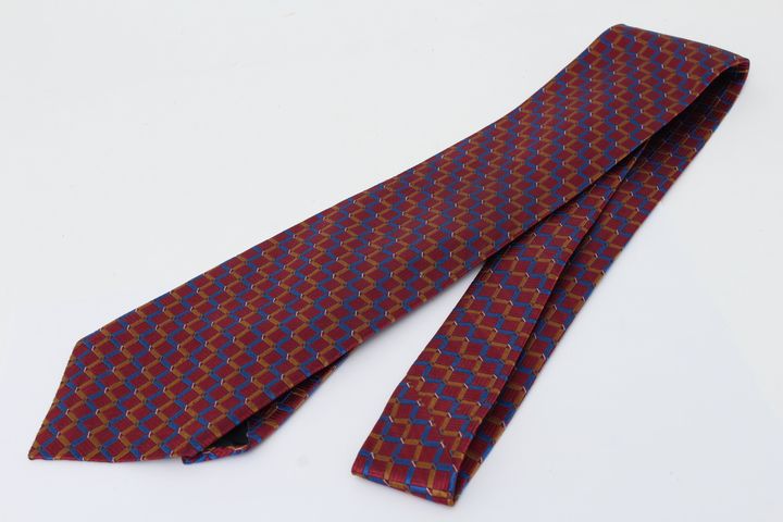 アクアスキュータム ブランドネクタイ 格子柄 シルク ハンドメイド USA