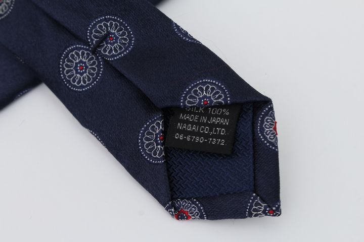 麻布テーラー ブランドネクタイ小紋柄シルク日本製イタリア生地 メンズ