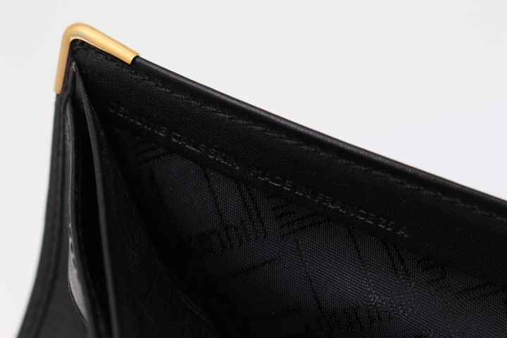 ダンヒル 二つ折り財布 札入れ レザー ロゴ ゴールド金具 カードケース ブランド ウォレット 黒 メンズ ブラック Dunhill