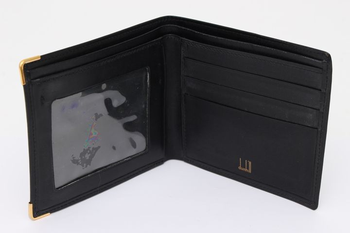 新品未使用 dunhill ダンヒル レザー 二つ折り財布  メンズ ブラック