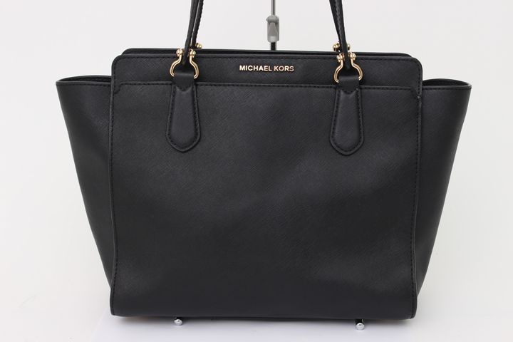 【美品】マイケルコース トートバッグ ハンドバッグ レザー ロゴ 黒